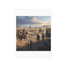 Load image into Gallery viewer, Indoor and Outdoor Silk Posters - Apache Indians attacking a US Army defending a wagon train