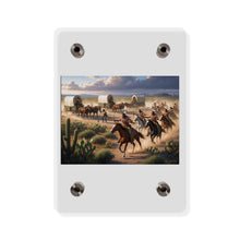 Load image into Gallery viewer, Acrylic Wall Art Panel - Apache Indians attacking a wagon train
