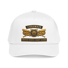 Load image into Gallery viewer, Mid Profile Baseball Cap - USCG - Coxswain - Auxiliary w txt - 3D - Enhanced