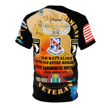 Load image into Gallery viewer, Unisex All Over Print - Gulf War Combat Infantry Vet w Bravo Company, 3rd Bn 327th Inf - 101st ABN Div with Combat Infantryman Badge