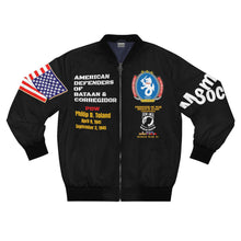 Load image into Gallery viewer, Men's AOP Bomber Jacket - American Defenders Of Bataan Corregidor with POW - MIA Service Medals - Philip D. Toland