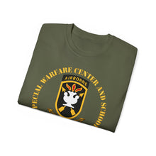Load image into Gallery viewer, Unisex Ultra Cotton Tee - JFK Special Warfare Center - School SSI w Branch - Veteran wo Backgrnd