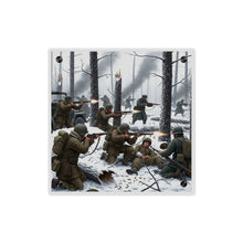 Load image into Gallery viewer, Acrylic Wall Art Panel - 101st Airborne Division fighting the German Army at the Battle of Bastogne
