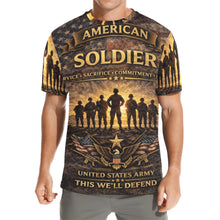 Load image into Gallery viewer, Men's All Over Print Crew Neck T-Shirt - Tribute Tee - United States American Soldier