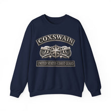 Load image into Gallery viewer, Crewneck Sweatshirt - USCG - Coxswain w txt - Silver - 3D - Enhanced