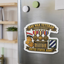 Load image into Gallery viewer, Die-Cut Magnet - Army - Iraq War Veteran - Ribbon Bar - Map - SSI - 3rd Infantry Division - 3D - Enhanced