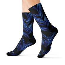 Load image into Gallery viewer, Sublimation Socks - Electric Blue zebra glow