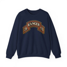 Load image into Gallery viewer, Crewneck Sweatshirt - Army - 75th Ranger Regiment - STB - Ranger Scroll - 3D - Enhanced