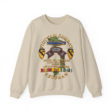 Load image into Gallery viewer, Crewneck Sweatshirt - Army - Vietnam Combat Vet - H Co 75th Infantry (Ranger) - 1st Cavalry Div SSI - 3D - Enhanced