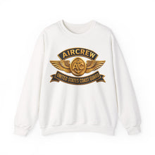 Load image into Gallery viewer, Crewneck Sweatshirt - USCG - Aircrew Badge w txt - 3D - Enhanced