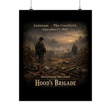 Load image into Gallery viewer, Matte Poster - 1st Texas Infantry in the cornfield - The Cornfield at Antietam, 1862 - Back