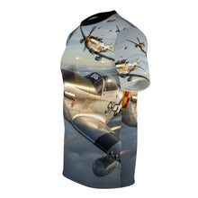 Load image into Gallery viewer, AOP Unisex Tee - P-51 Aircraft - Dog Fight - WWII