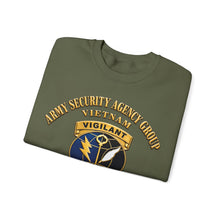 Load image into Gallery viewer, Crewneck Sweatshirt - Army - Army Security Agency Group DUI - w SVC Ribbons - 3D - Enhanced