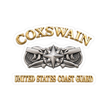 Load image into Gallery viewer, Kiss-Cut Stickers - USCG - Coxswain w txt - Gold - 3D - Enhanced