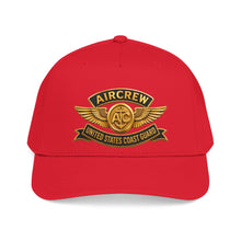 Load image into Gallery viewer, Mid Profile Baseball Cap - USCG - Aircrew Badge w txt - 3D - Enhanced