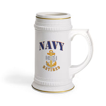 Load image into Gallery viewer, United States Army Navy Retired Beer Stein - Military Veteran Stein Mug