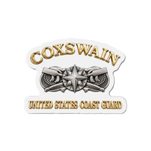 Load image into Gallery viewer, Die-Cut Magnet - USCG - Coxswain w txt - Gold - 3D - Enhanced