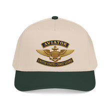 Load image into Gallery viewer, Mid Profile Baseball Cap - USCG - Aviator Badge w txt - 3D - Enhanced
