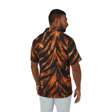 Load image into Gallery viewer, Fiery Orange Tiger-Stripe Hawaiian Camp Shirt — Men's AOP Tropical Button-Up