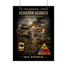 Load image into Gallery viewer, Rolled Posters - 758th Tank Battalion - Tuskers in the hedgerow assault, 1944