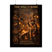 Load image into Gallery viewer, Gladiator Battle Matte Poster — "The Will of Rome" Vertical Art Print