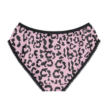 Load image into Gallery viewer, Women's Briefs - Leopard Camouflage - Baby Pink - Black