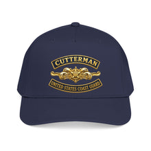 Load image into Gallery viewer, Mid Profile Baseball Cap - USCG - Cutterman - Officer w txt - 3D - Enhanced