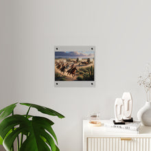 Load image into Gallery viewer, Acrylic Wall Art Panel - Apache Indians attacking a wagon train