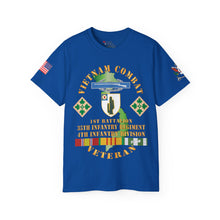 Load image into Gallery viewer, Unisex Ultra Cotton Tee - Vietnam Combat Infantry Veteran, 1st Battalion, 35th Infantry Regiment with CIB - Vietnam Service RIbbons