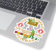 Load image into Gallery viewer, Kiss-Cut Stickers - Vietnam Combat Veteran w 20th Engineer Brigade SSI - Dong Tam X 300