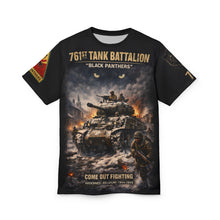 Load image into Gallery viewer, 761st Tank Battalion "Black Panthers" All-Over Print Tee — "Come Out Fighting"