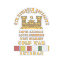 Load image into Gallery viewer, Kiss-Cut Sticker - Army - 9th Engineer Battalion -Gilas w BR - Num, Aschaffenburg West Germany COLD SVC