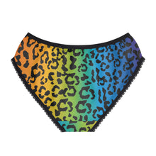 Load image into Gallery viewer, Women's Briefs - Leopard Camouflage - Rainbow Reverse Panel X 300