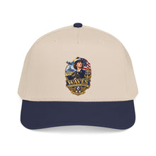 Load image into Gallery viewer, Mid Profile Baseball Cap - WAVES - Women Accepted for Volunteer Emergency Service WWII - 3D - Enhanced