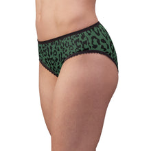 Load image into Gallery viewer, Women's Briefs - Leopard Camouflage - Green-Black