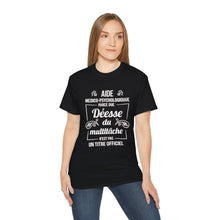Load image into Gallery viewer, Unisex Ultra Cotton Tee - Déesse multitâche en typographie rose - white texts