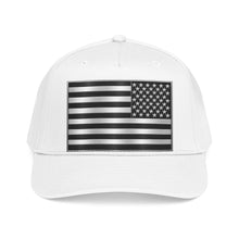 Load image into Gallery viewer, Mid Profile Baseball Cap - Flag - United States - Black and White - 3D - Enhanced