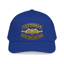 Load image into Gallery viewer, Mid Profile Baseball Cap - USCG - Cutterman - Officer w txt - 3D - Enhanced