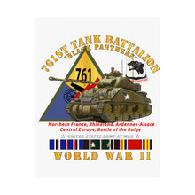 Load image into Gallery viewer, Premium Matte vertical posters - Army - 761st Tank Battalion - Black Panthers - w Tank w SSI Wwii EU SVC