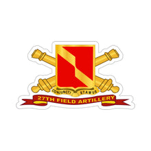 Load image into Gallery viewer, Kiss-Cut Stickers - Army - 27th Field Artillery w Br - Ribbon
