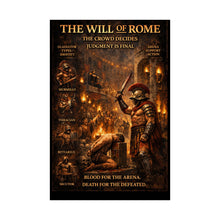 Load image into Gallery viewer, Gladiator Battle Matte Poster — "The Will of Rome" Vertical Art Print