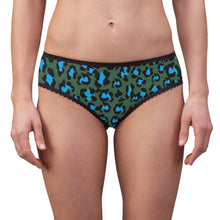 Load image into Gallery viewer, Women's Briefs - Leopard Camouflage - Green-Blue