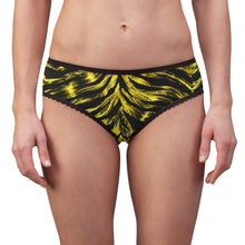 Load image into Gallery viewer, Women's Briefs (AOP) - Metallic yellow tiger-stripe