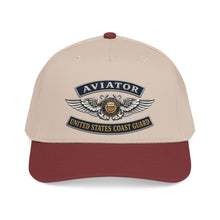 Load image into Gallery viewer, Mid Profile Baseball Cap - USCG - Aviator Badge - Auxiliary w txt - 3D - Enhanced