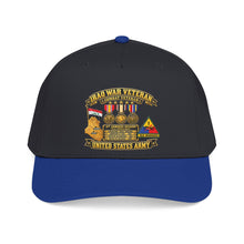 Load image into Gallery viewer, Mid Profile Baseball Cap - Army - Iraq War Veteran - Ribbon Bar - Map - SSI - 1st Armored Division - 3D - Enhanced