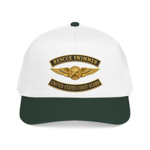 Load image into Gallery viewer, Mid Profile Baseball Cap - USCG - Aviation Rescue Swimmer w txt - 3D - Enhanced