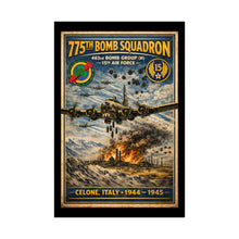 Load image into Gallery viewer, 775th Bomb Squadron Matte Poster — Celone Italy 1944–1945 Vintage WWII Aviation Print - Celone Airfield
