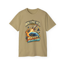 Load image into Gallery viewer, Unisex Ultra Cotton Tee - Rocket revolution - World Space Week 2026