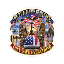 Load image into Gallery viewer, Kiss-Cut Stickers - Emblem - We Will Always Remember - They Gave Everything - 3D - Enhanced