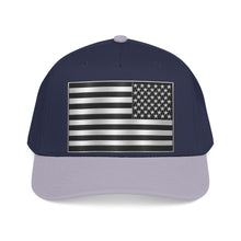 Load image into Gallery viewer, Mid Profile Baseball Cap - Flag - United States - Black and White - 3D - Enhanced